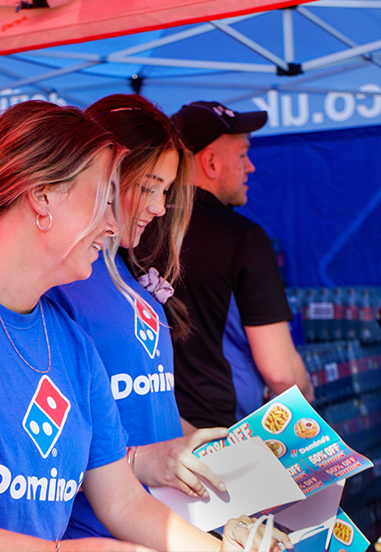 Dominos Campus Marketing activation at a University Freshers Fair