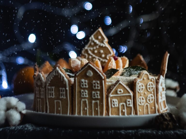 A festive gingerbread house