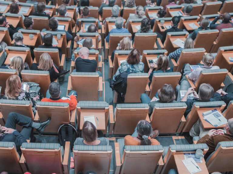 Students sat in a lecture hall