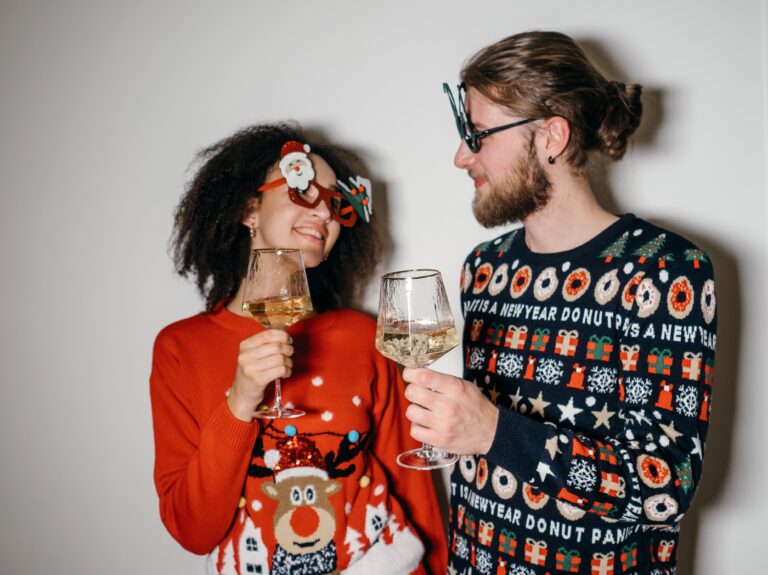 two people celebrate the festive season
