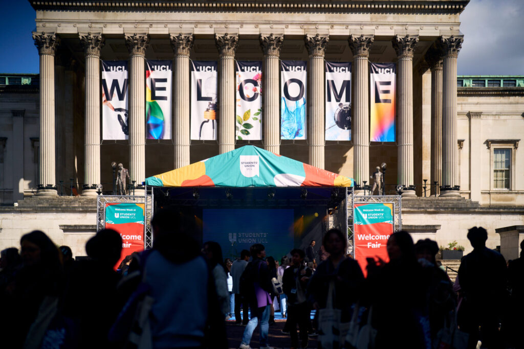 UCL welcome fair with large student crowds