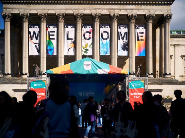 UCL welcome fair with large student crowds